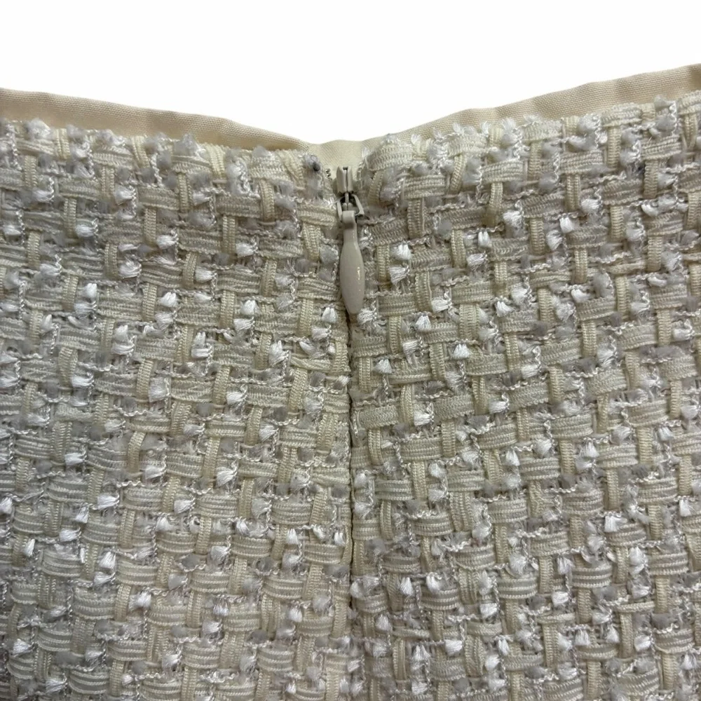 Love Bonito Cream Textured Tweed High Waist Bouclé Shorts